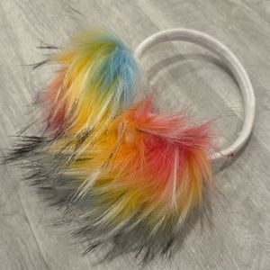 Fluffy Faux Fur Rainbow Earmuffs!